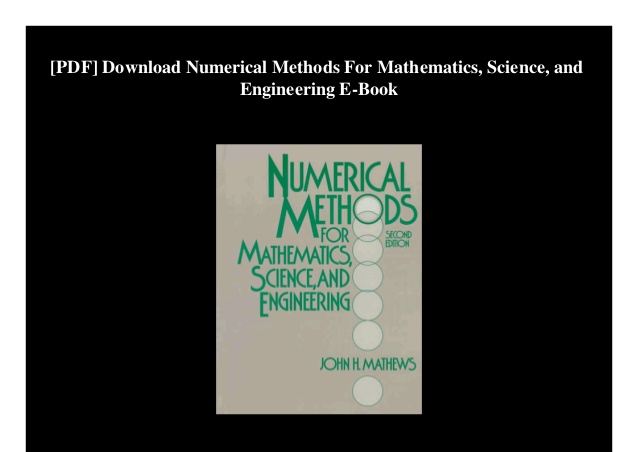 Numerical methods for mathematics john h mathews pdf free pdf